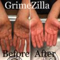 Before and after use of GrimeZilla